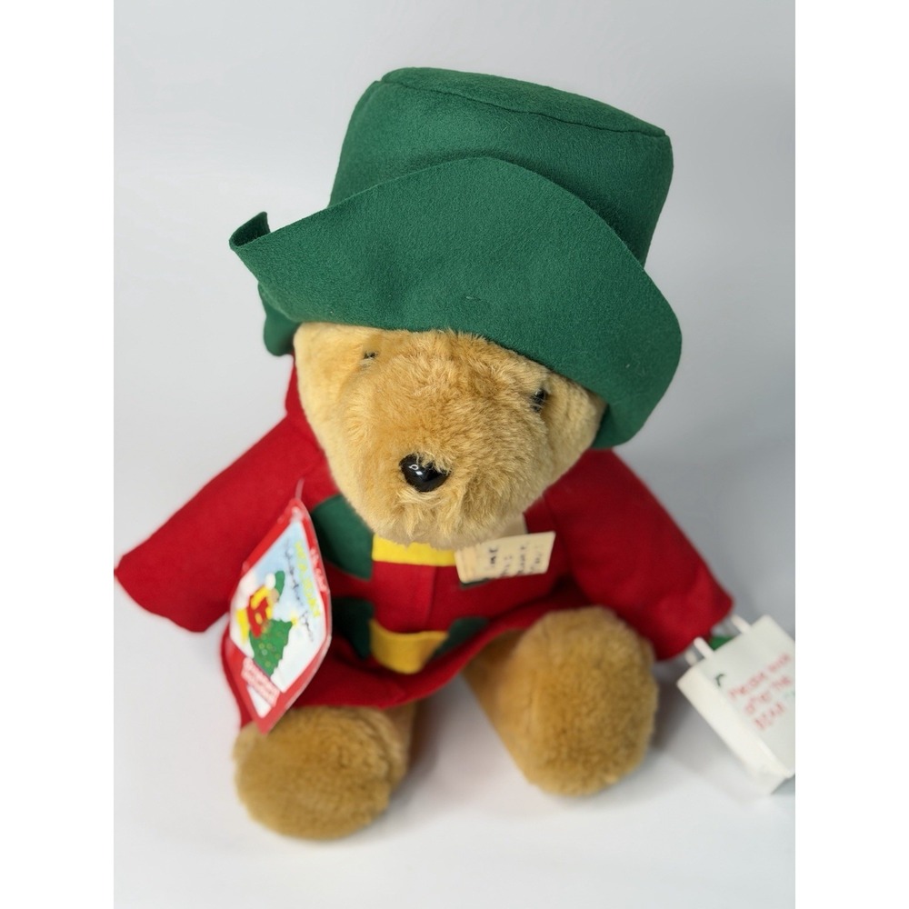 Paddington Bear Plush 16" Felt Coat Hat Sears Red & Green 1997 W/Tags VTG